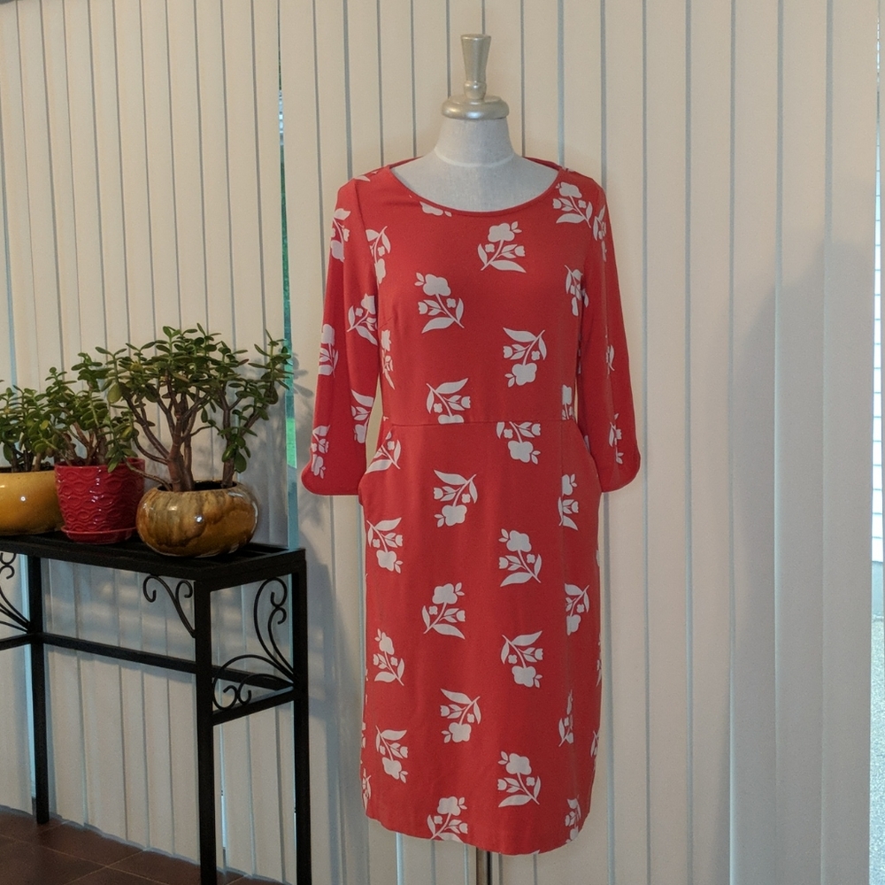 Boden long sleeved floral dress WITH POCKETS! Sz10